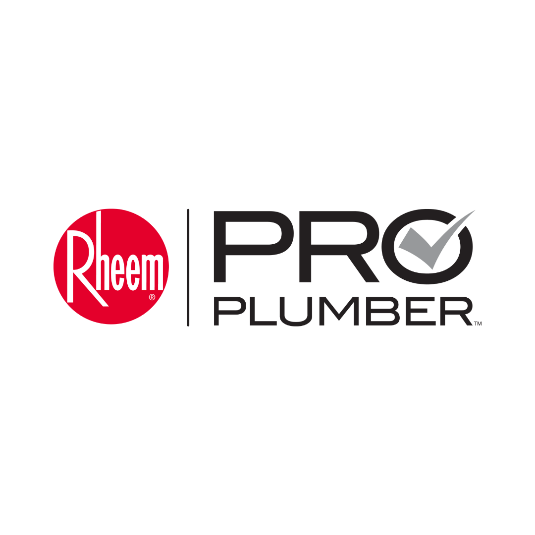 Red and black rheem logo vertical